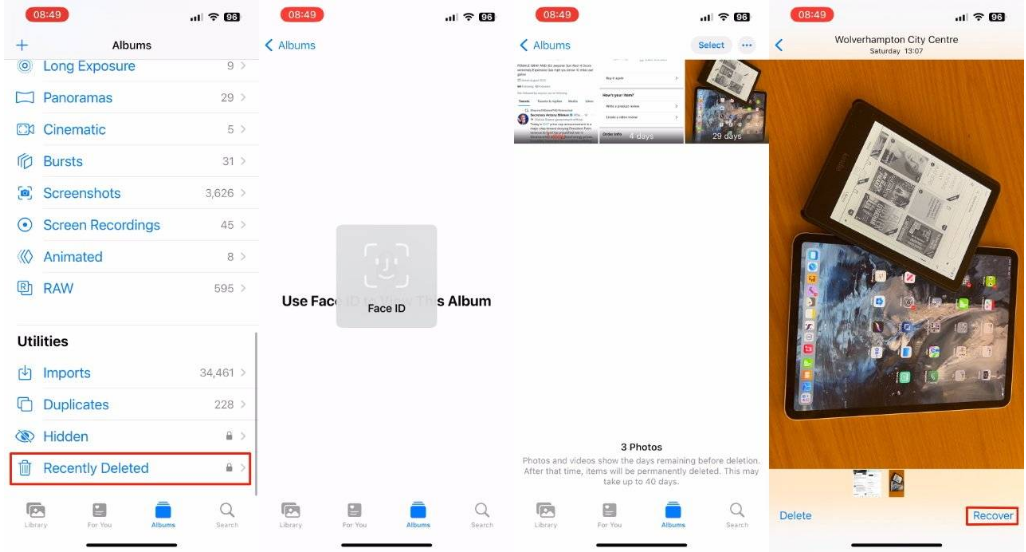 贡嘎苹果14维修分享 iPhone14 上恢复已删除的照片 